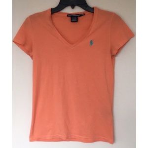 Ralph Lauren • Orange V-Neck Shirt